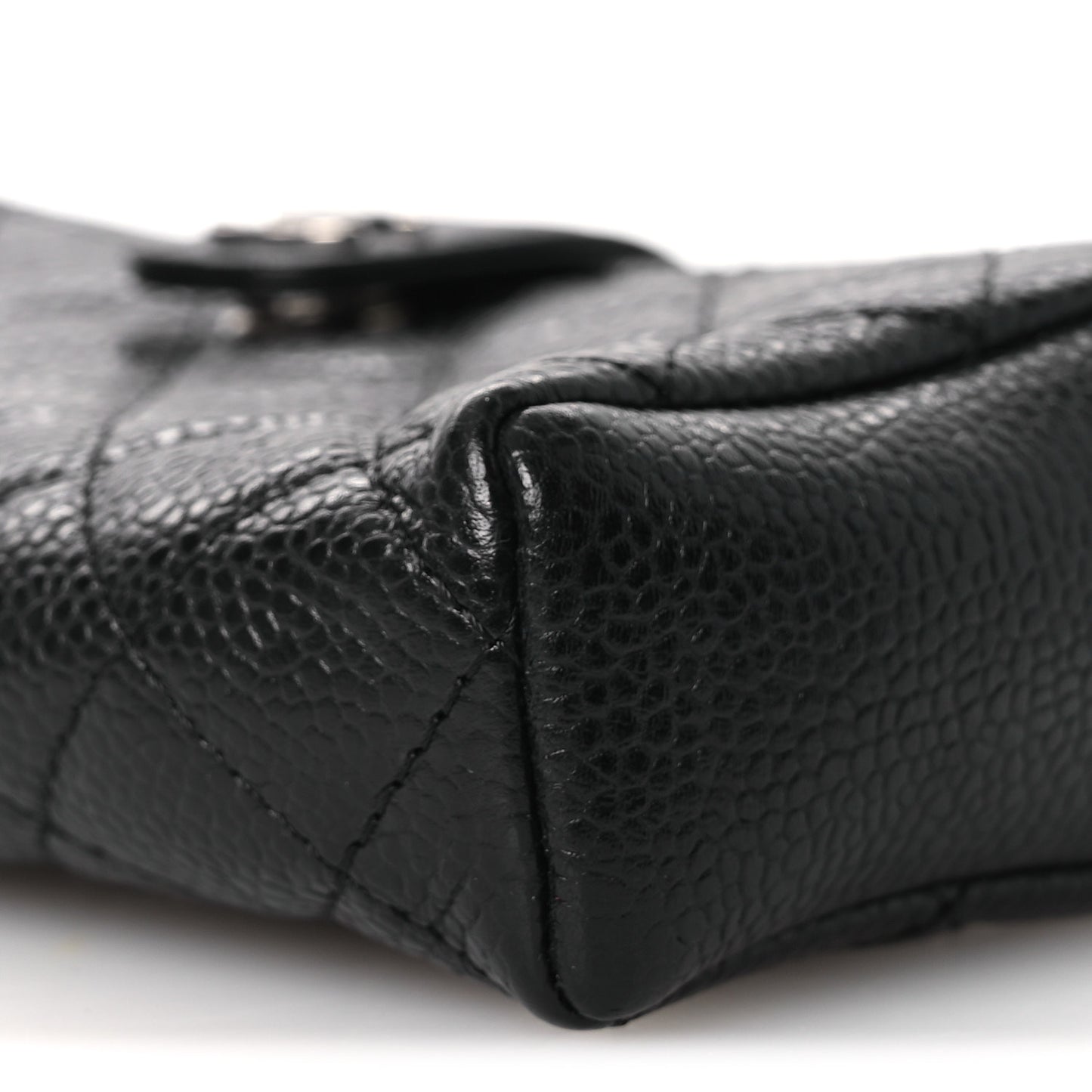 Caviar Quilted Phone Holder Clutch Black