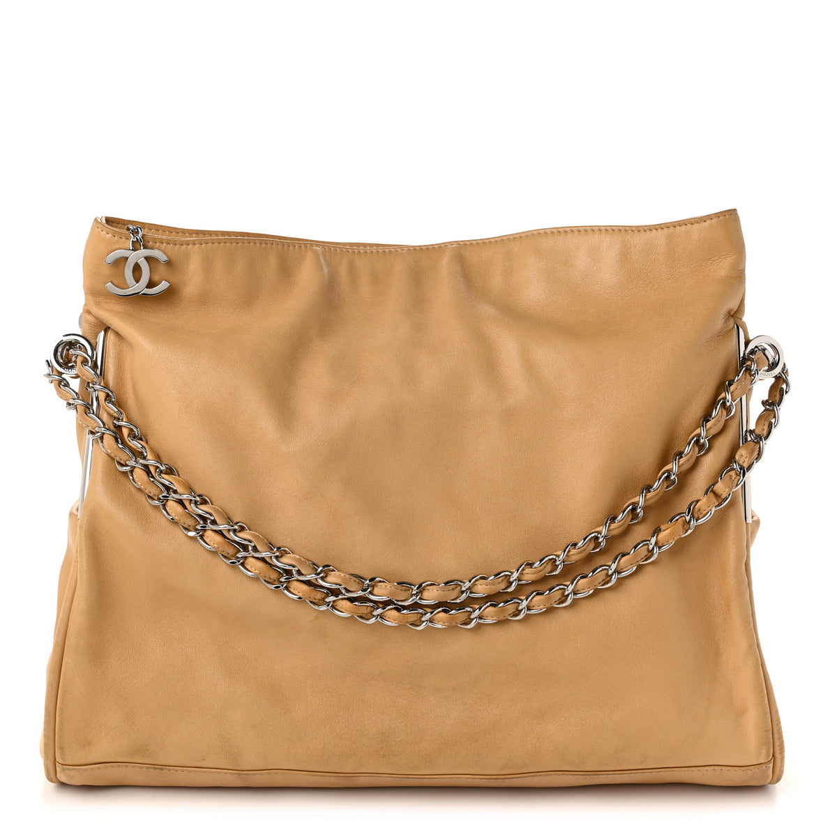 Lambskin Large Ultimate Soft Tote Beige