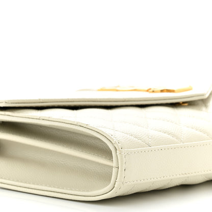 Saint Laurent Grain De Poudre Mixed Matelasse Triquilt Monogram Chain Wallet Blanc Vintage 9 of 10