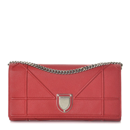 Christian Dior Grained Calfskin Diorama Croisiere Chain Wallet Rouge Vif 1 of 10