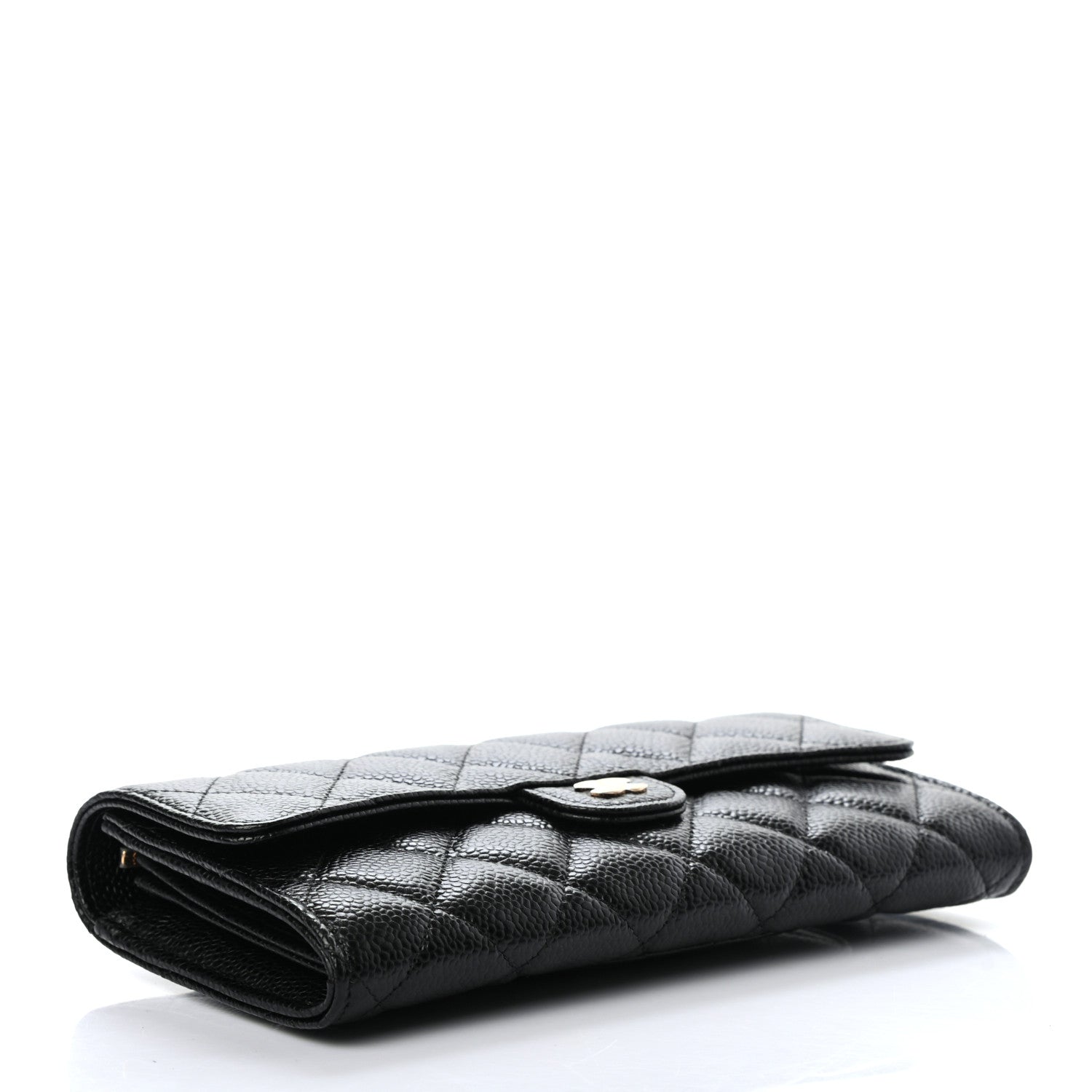 Chanel Caviar Quilted Large Gusset Flap Wallet Black 3 of 7