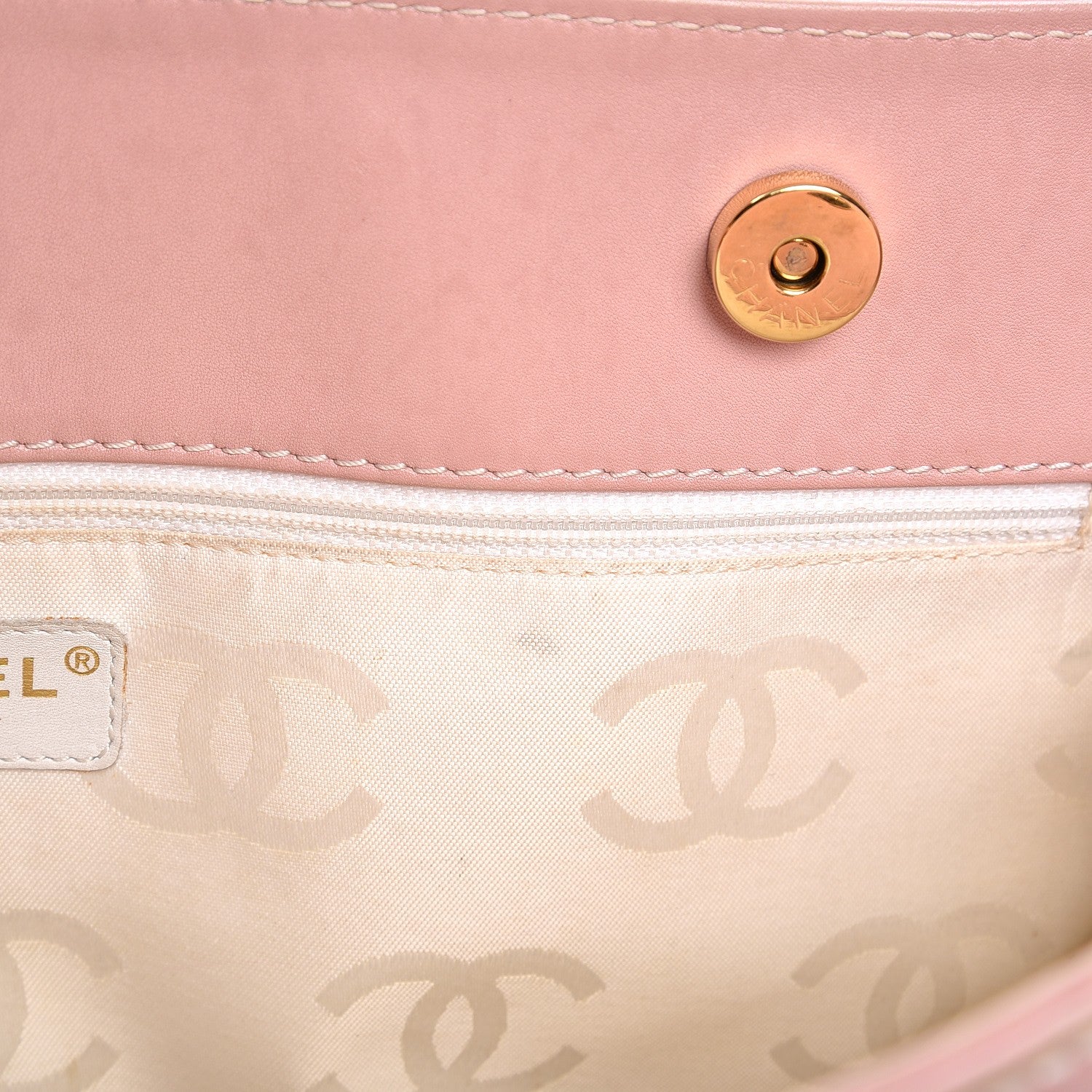 Chanel Calfskin Contrast Stitch Surpique Tote Pink 9 of 19