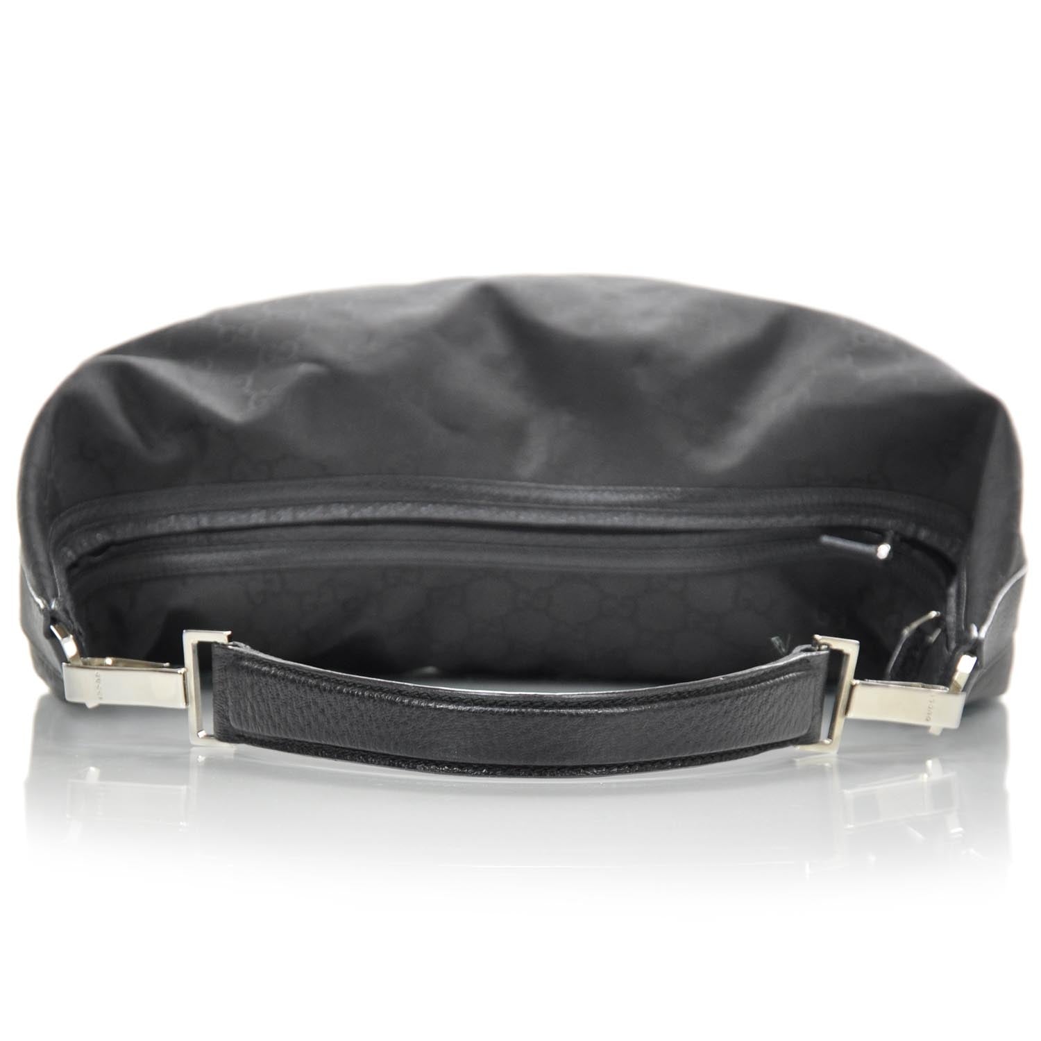 Gucci Nylon Monogram Large Hobo Black 5 of 9
