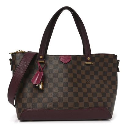 Louis Vuitton Damier Ebene Cuir Taurillon Hyde Park Fuchsia 1 of 9
