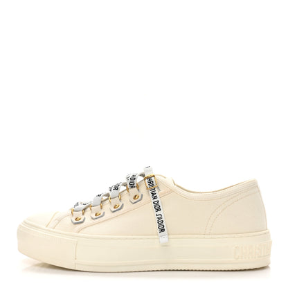 Christian Dior Canvas Dot Walk'N'Dior Low Top Sneakers 37.5 Milk 1 of 10