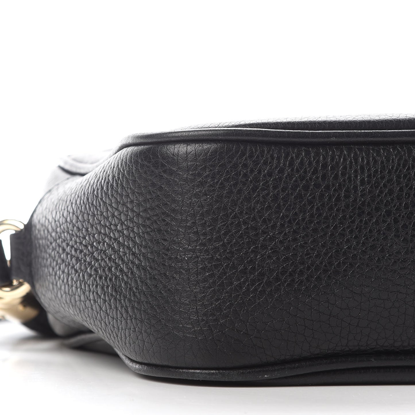 Pebbled Calfskin Small Soho Disco Bag Black