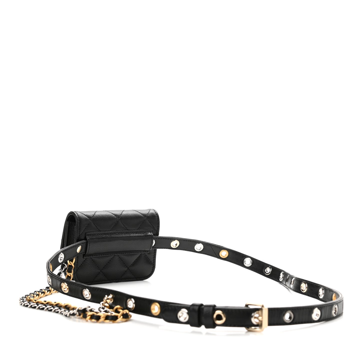 Goatskin Quilted Flap Waist Belt Bag