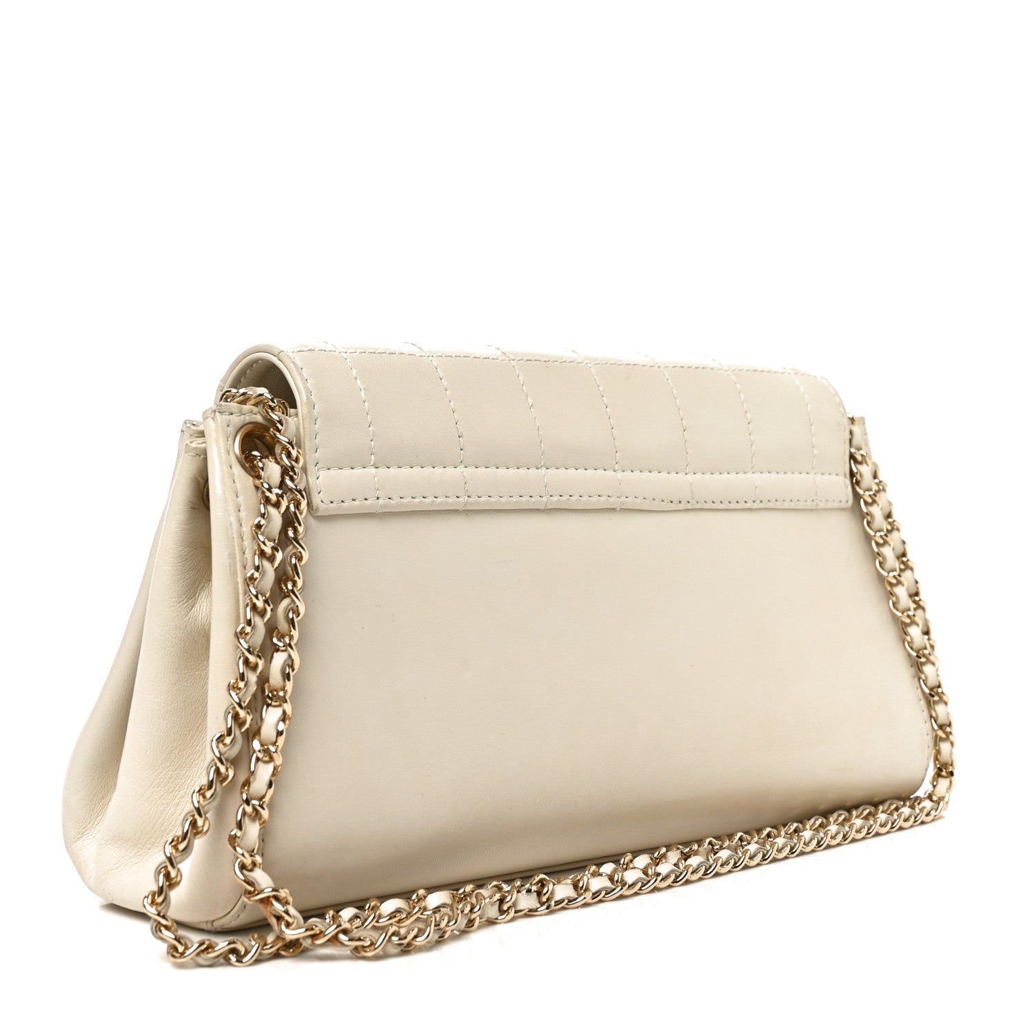 Chanel Lambskin Chocolate Bar Accordion Mademoiselle Ivory 2 of 9