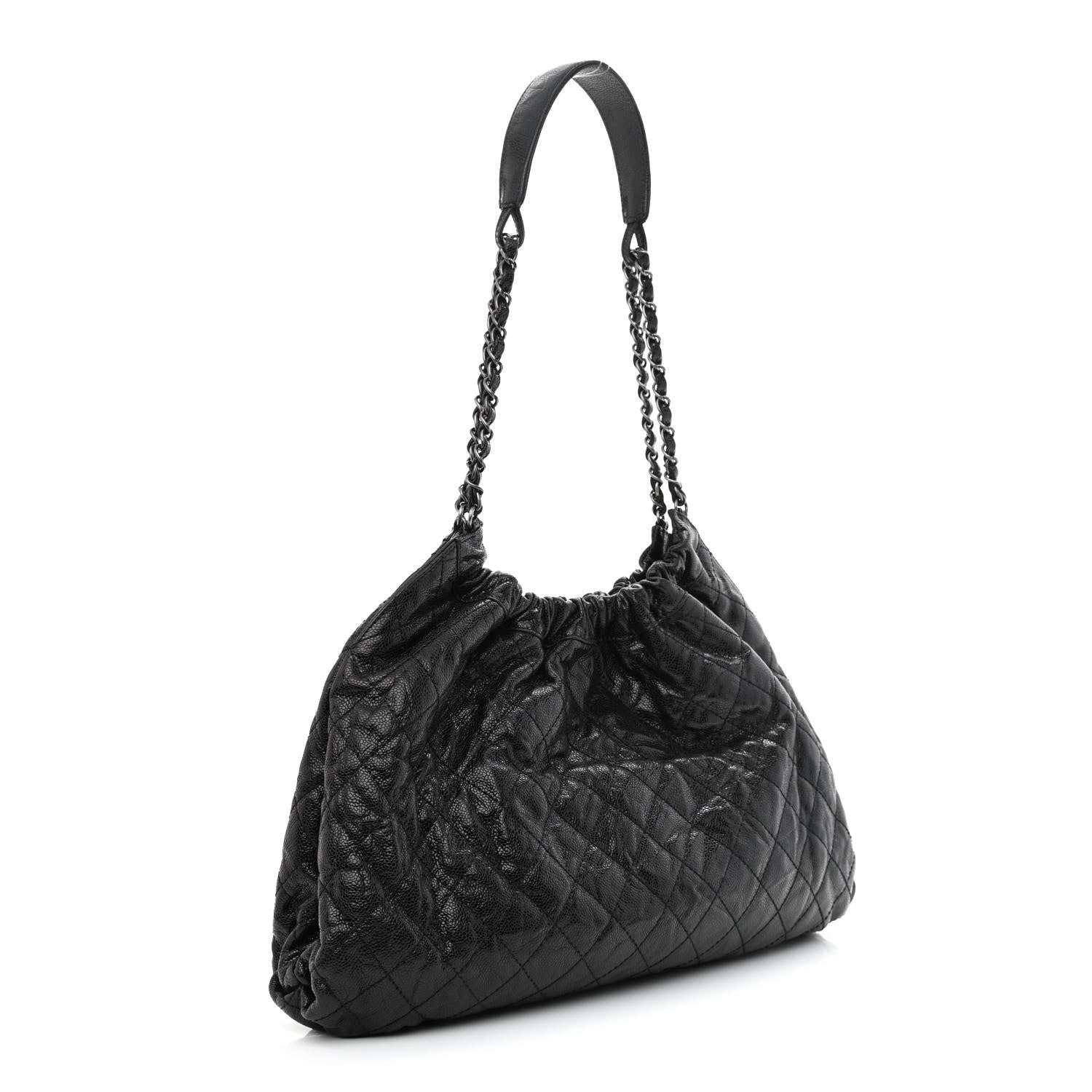 Chanel Caviar Quilted Medium Elastic Shopping Tote Black 3 of 10