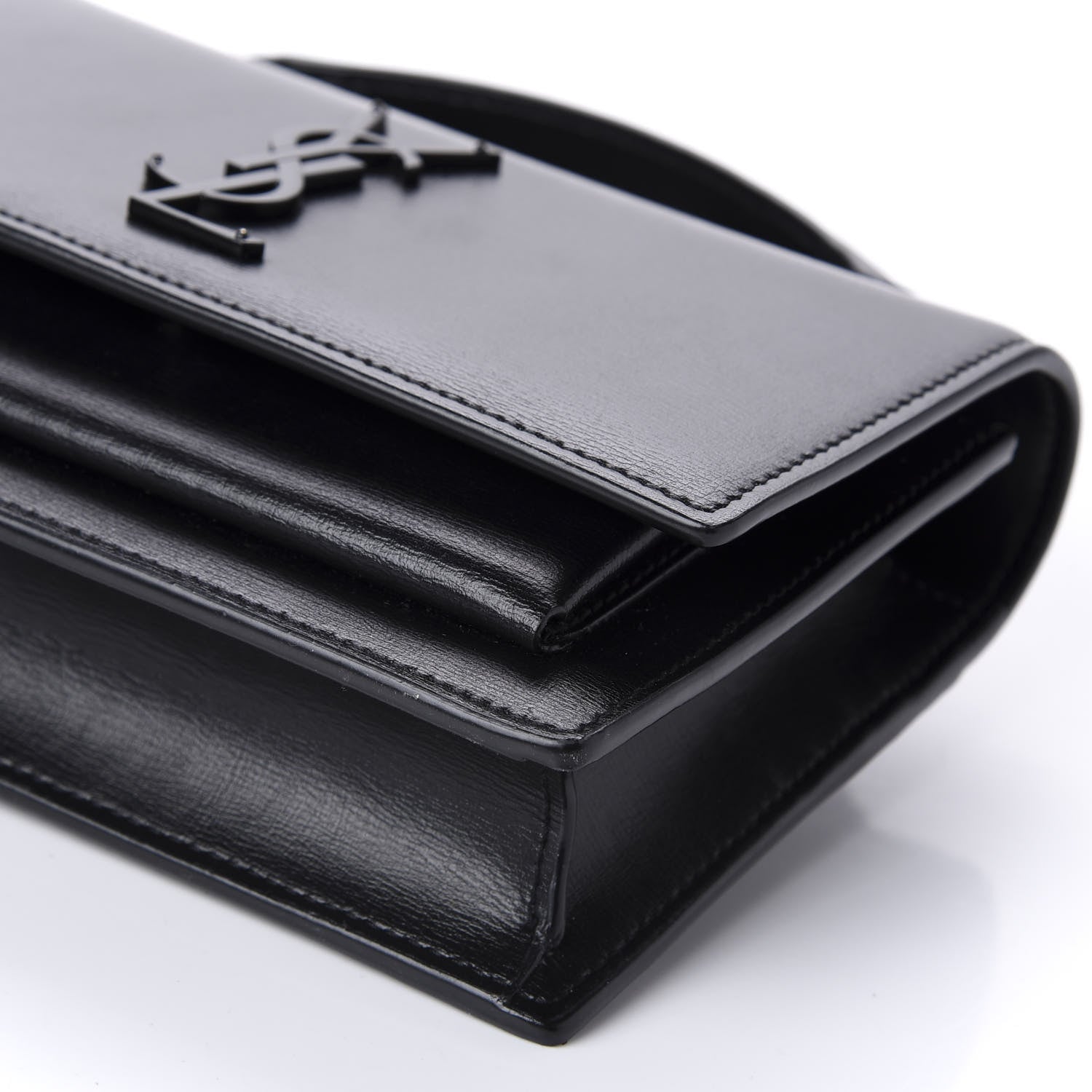 Saint Laurent Calfskin Monogram Sunset Chain Wallet Black 7 of 9