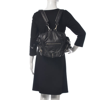 Alexander Wang Lambskin Marti Backpack Bag Washed Black Rhodium Hardware 2 of 15