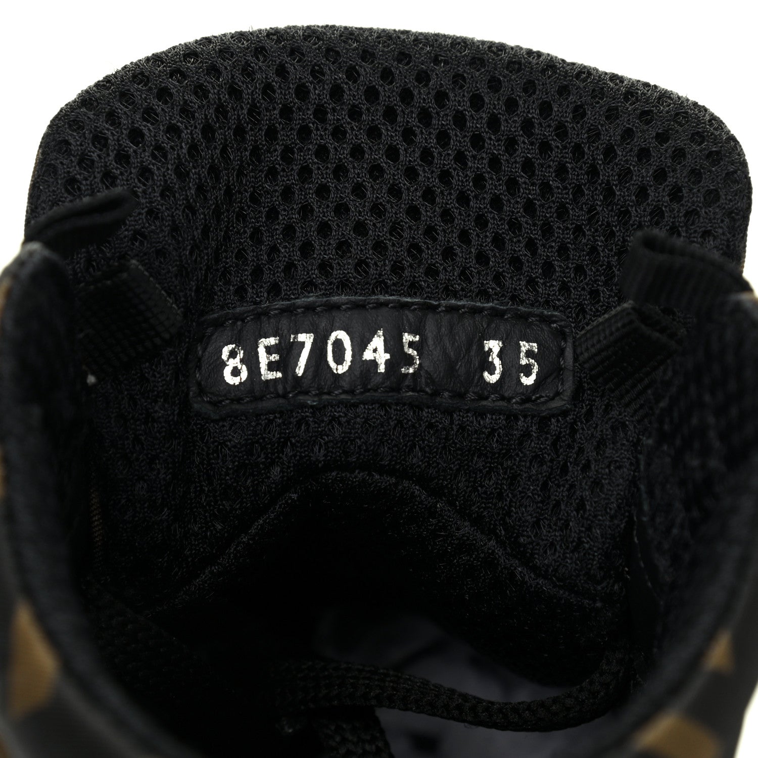 Fendi Nylon FF Reloaded High Top Sneakers 35 Tobacco Black 8 of 10
