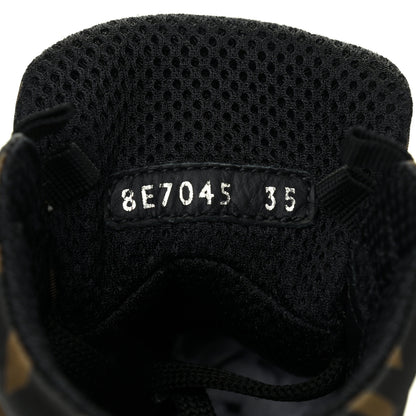 Fendi Nylon FF Reloaded High Top Sneakers 35 Tobacco Black 8 of 10