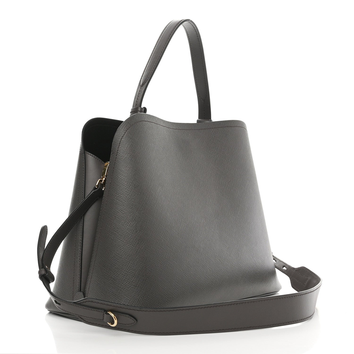 Prada Saffiano Cuir Matinee Tote Fumo Black 3 of 13