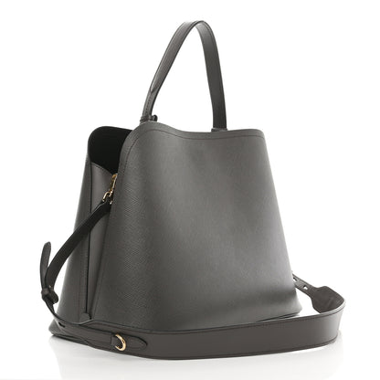 Prada Saffiano Cuir Matinee Tote Fumo Black 3 of 13