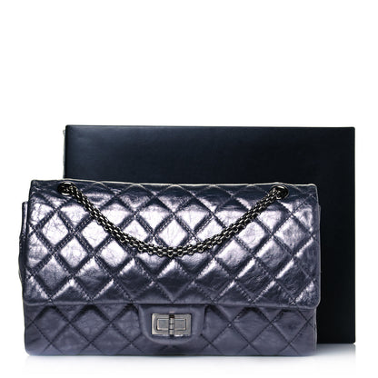 Chanel Metallic Aged Calfskin Quilted 2.55 Reissue 226 Flap Blue 11 of 11