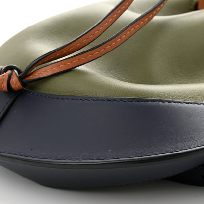 Loewe Nappa Colorblock Horseshoe Bag Avocado Midnight Blue Tan 9 of 14