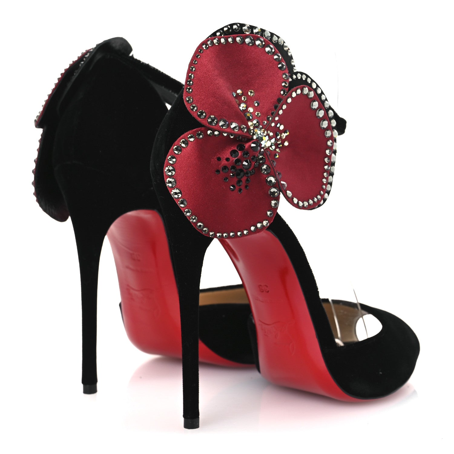 Christian Louboutin Satin Crystal Pensamoi 120 Pumps 38 Black 5 of 13