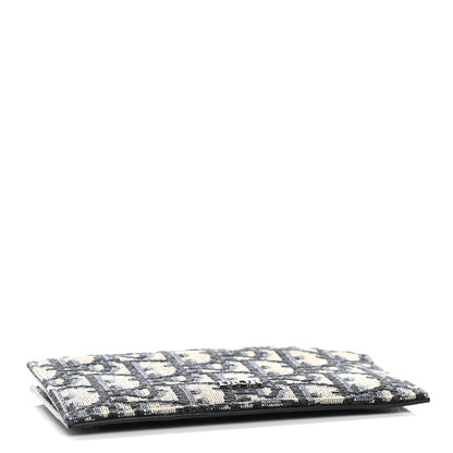 Christian Dior Oblique Dior Pouch Wallet Navy Blue 4 of 8