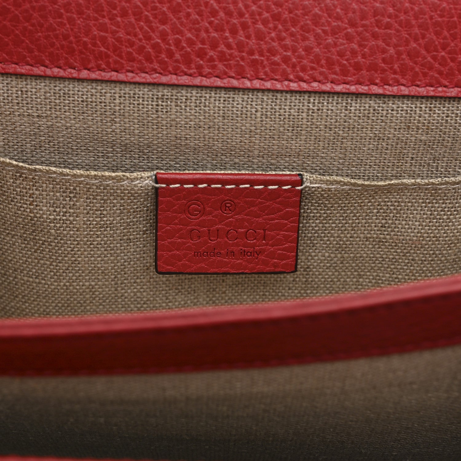 Gucci Dollar Calfskin Small Interlocking G Shoulder Bag Red 6 of 11