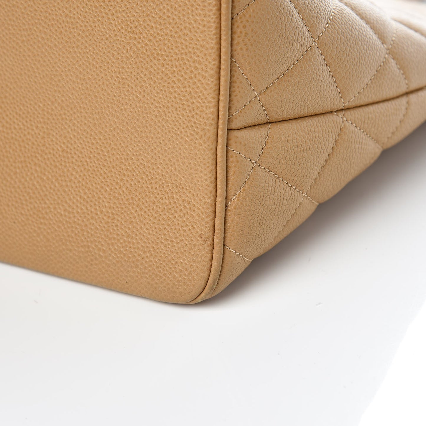 Caviar Quilted Medallion Tote Beige