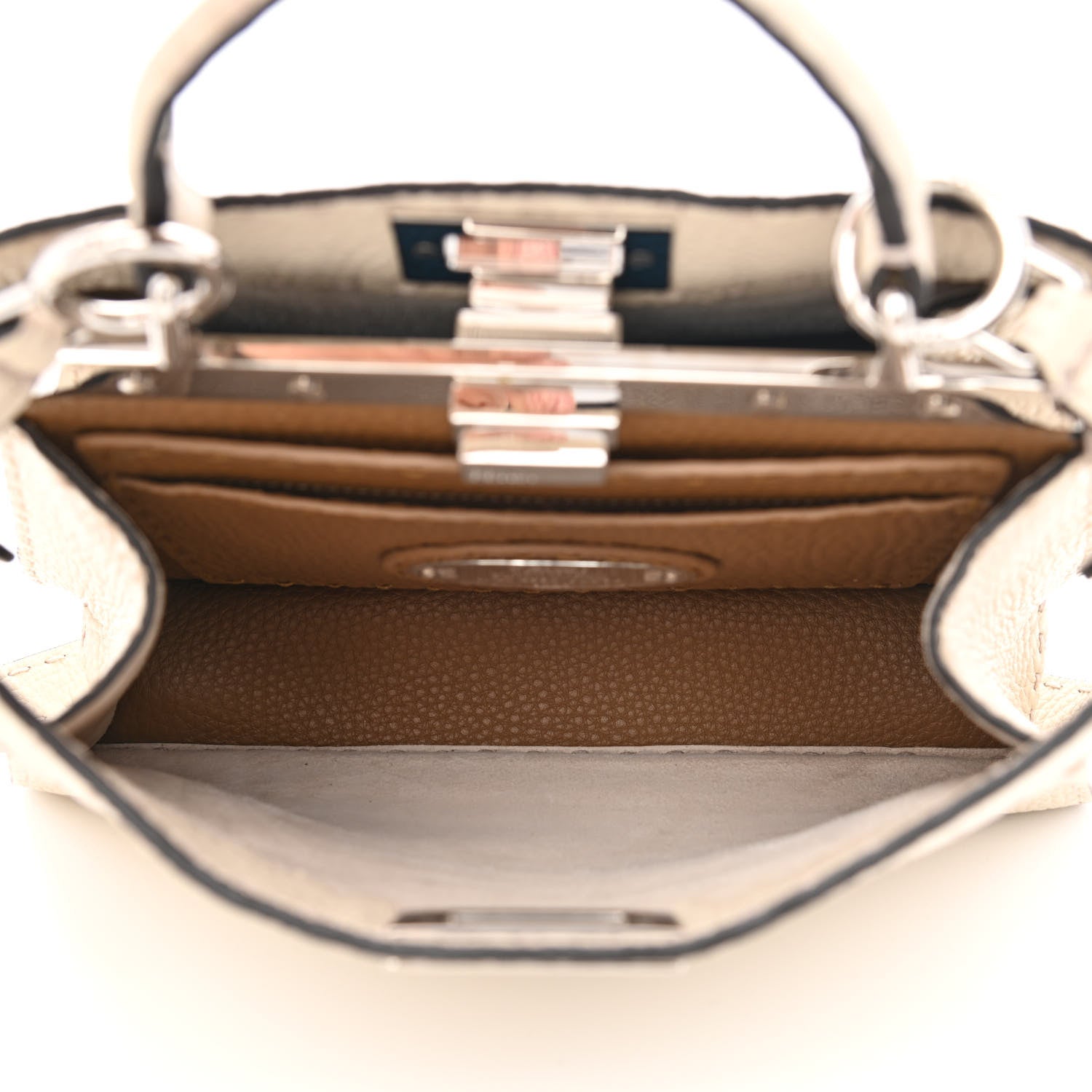 Fendi Cuoio Romano Selleria Chamois Small Peekaboo I SEE U Satchel Camelia Sand Cyber 6 of 10