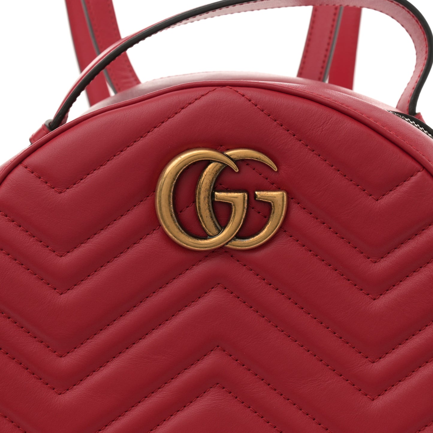 Calfskin Matelasse GG Marmont Dome Backpack Hibiscus Red