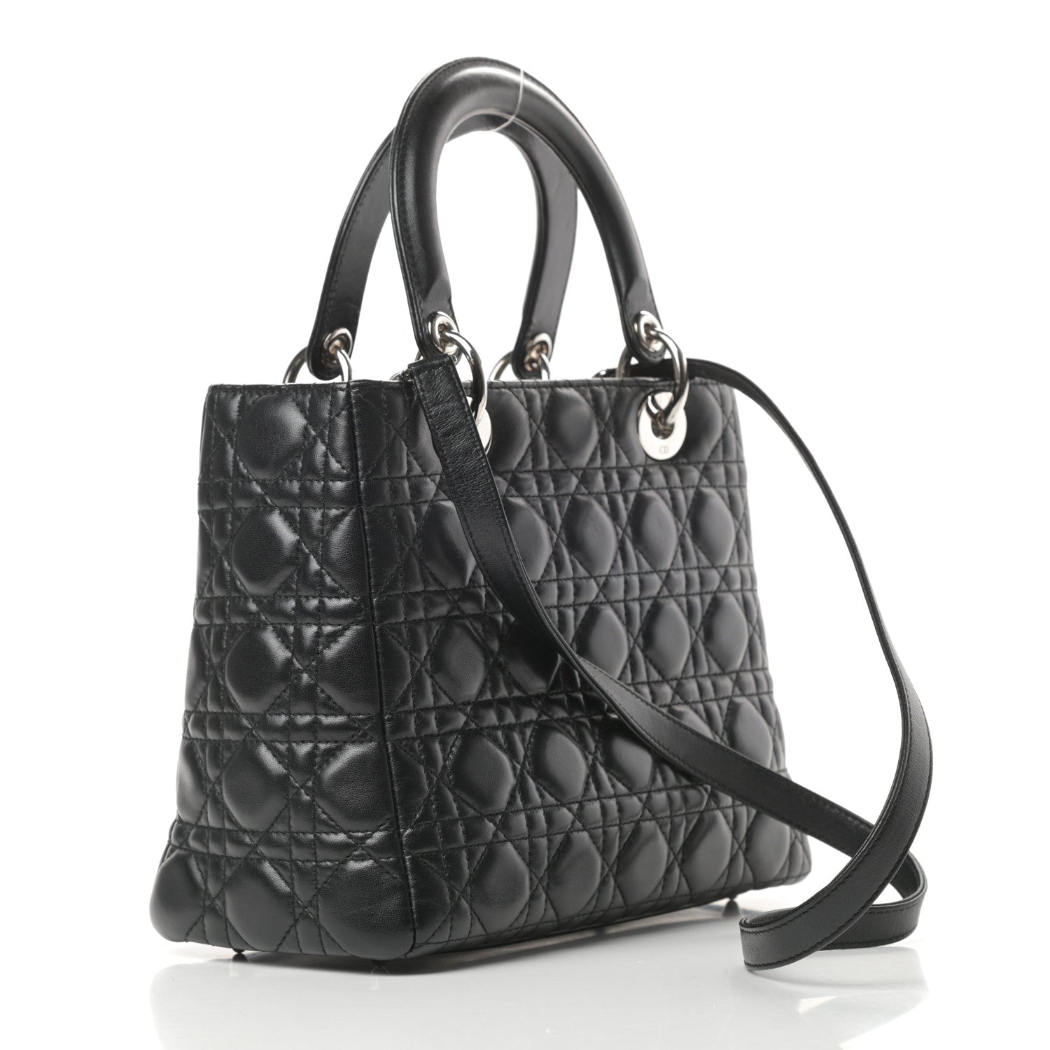 Christian Dior Lambskin Cannage Medium Lady Dior Black 3 of 14