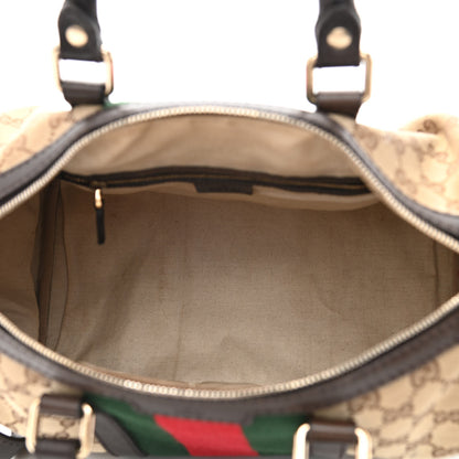 Gucci Monogram Vintage Web Medium Boston Dark Brown 5 of 14