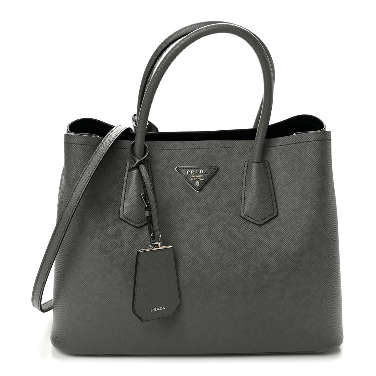 Saffiano Cuir Medium Double Bag Marmo