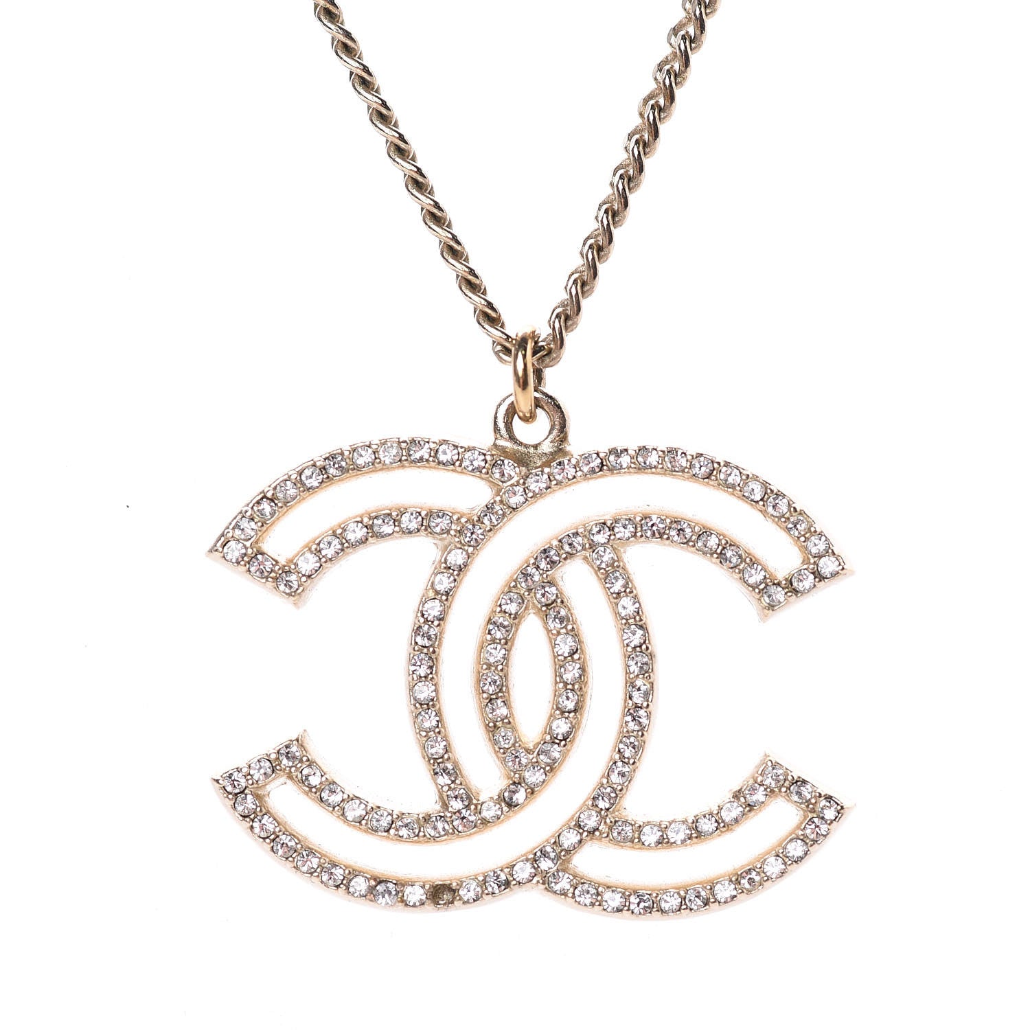 Chanel Crystal CC 100 Anniversary Necklace Gold 4 of 7