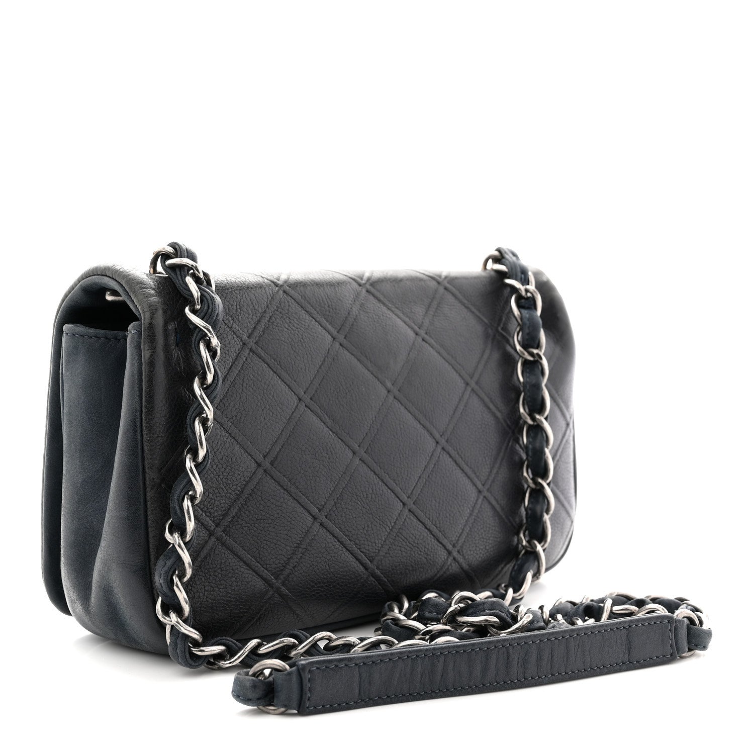 CHANEL　シャネル Chanel Calfskin Diamond Embossed New Chic Flap Blue 1871603