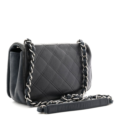 Chanel Calfskin Diamond Embossed New Chic Flap Blue 3 of 11