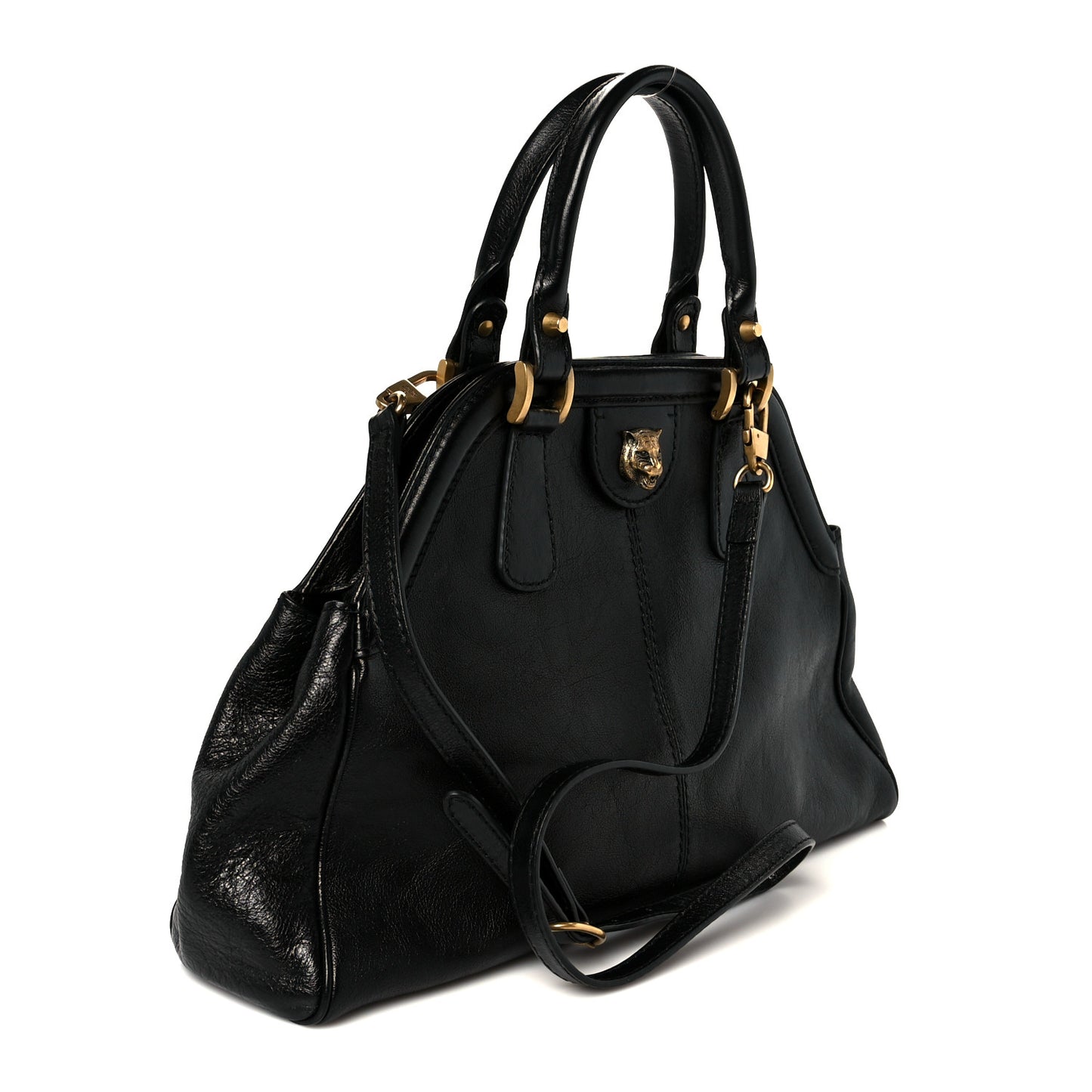 Calfskin Medium Re(Belle) Top Handle Bag Black