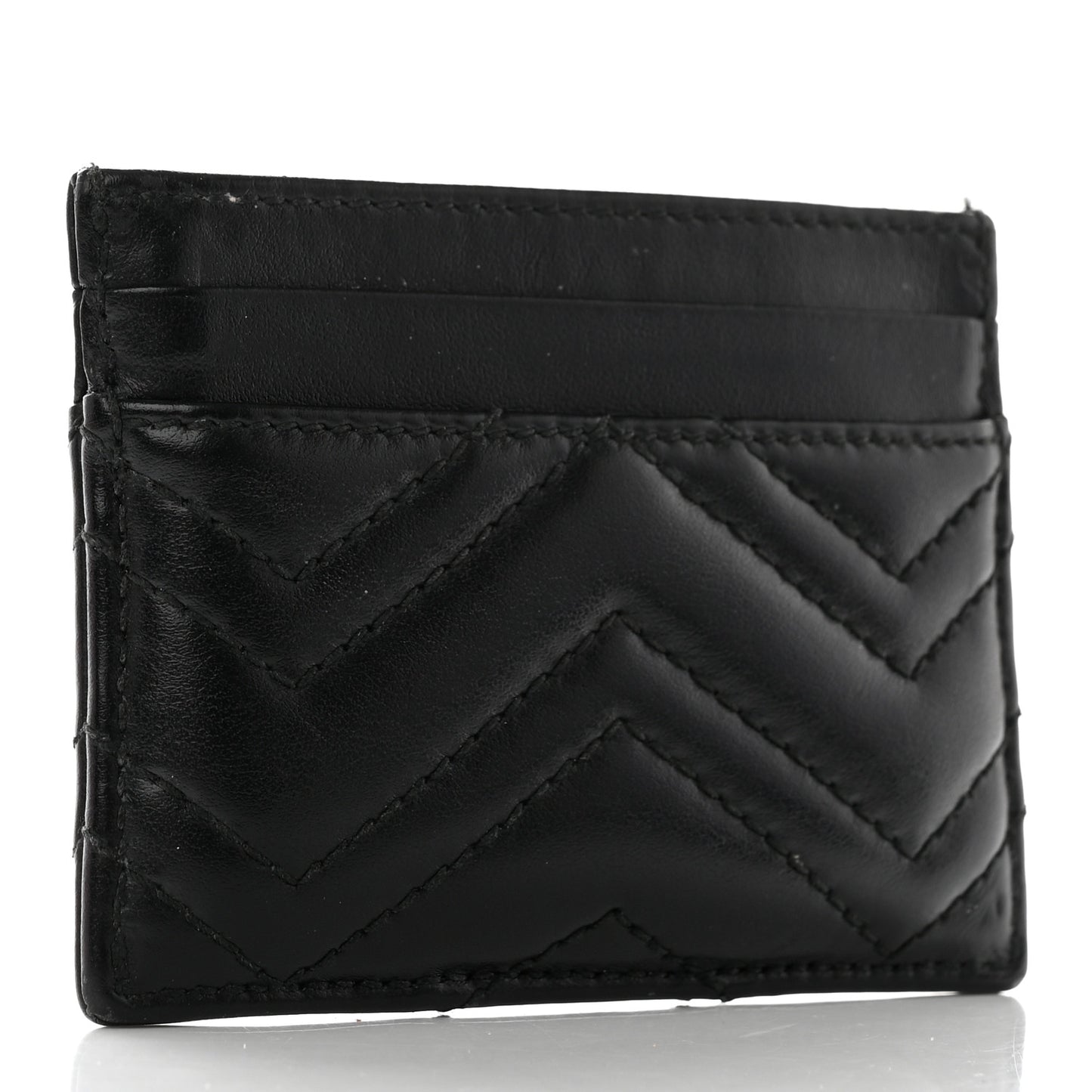 Calfskin Matelasse GG Marmont Card Holder Black