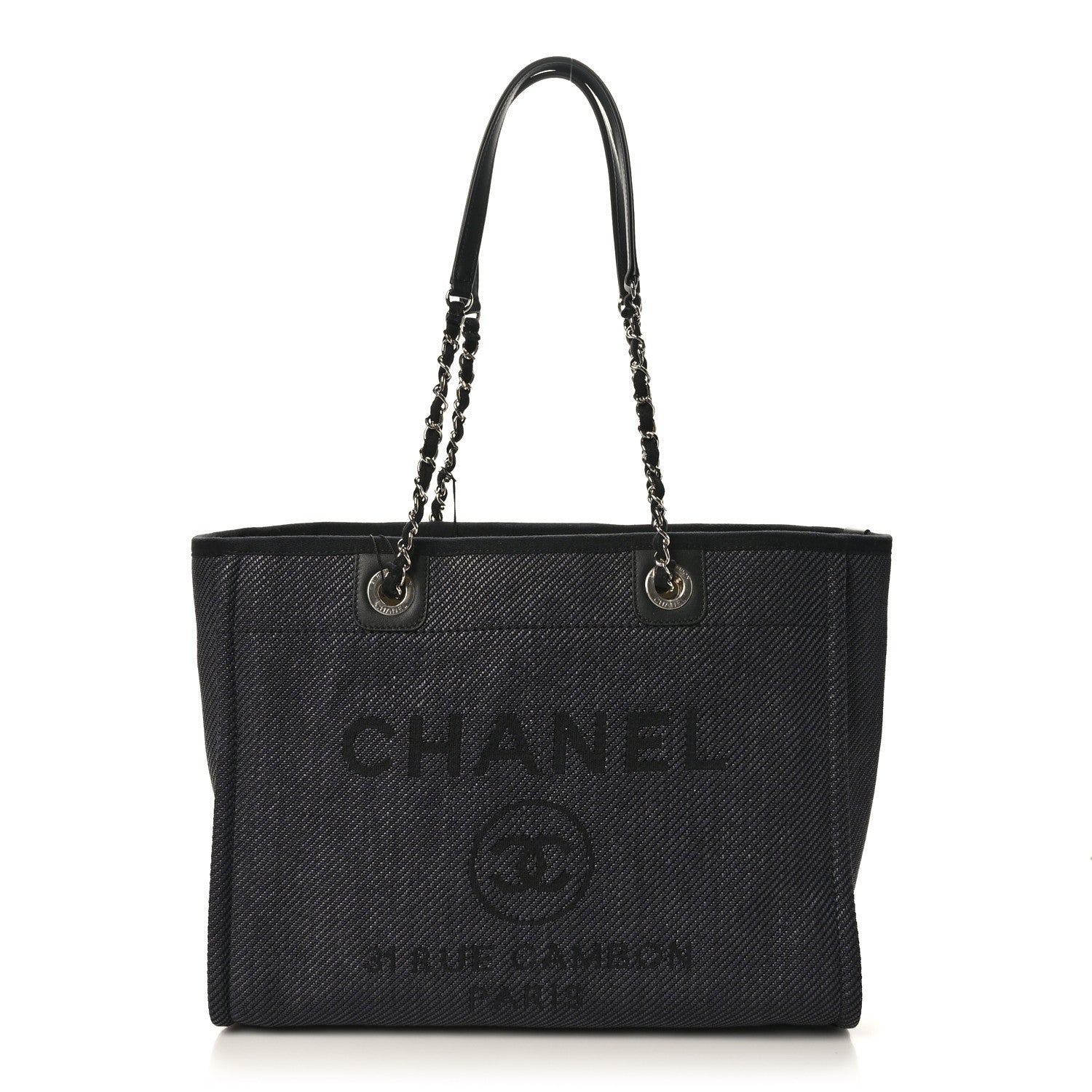 Chanel Lurex Boucle Small Deauville Tote Black 1 of 10