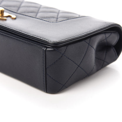 Chanel Sheepskin Quilted Medium Vintage Mademoiselle Flap Dark Navy 8 of 11