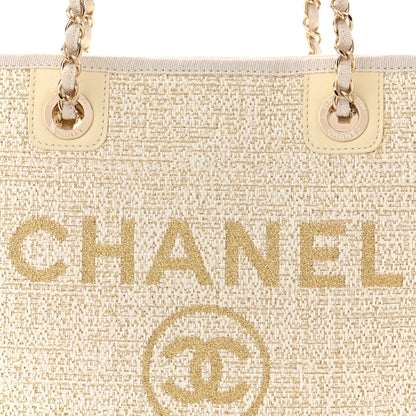 Chanel Lurex Boucle Mini Deauville Tote White 8 of 10