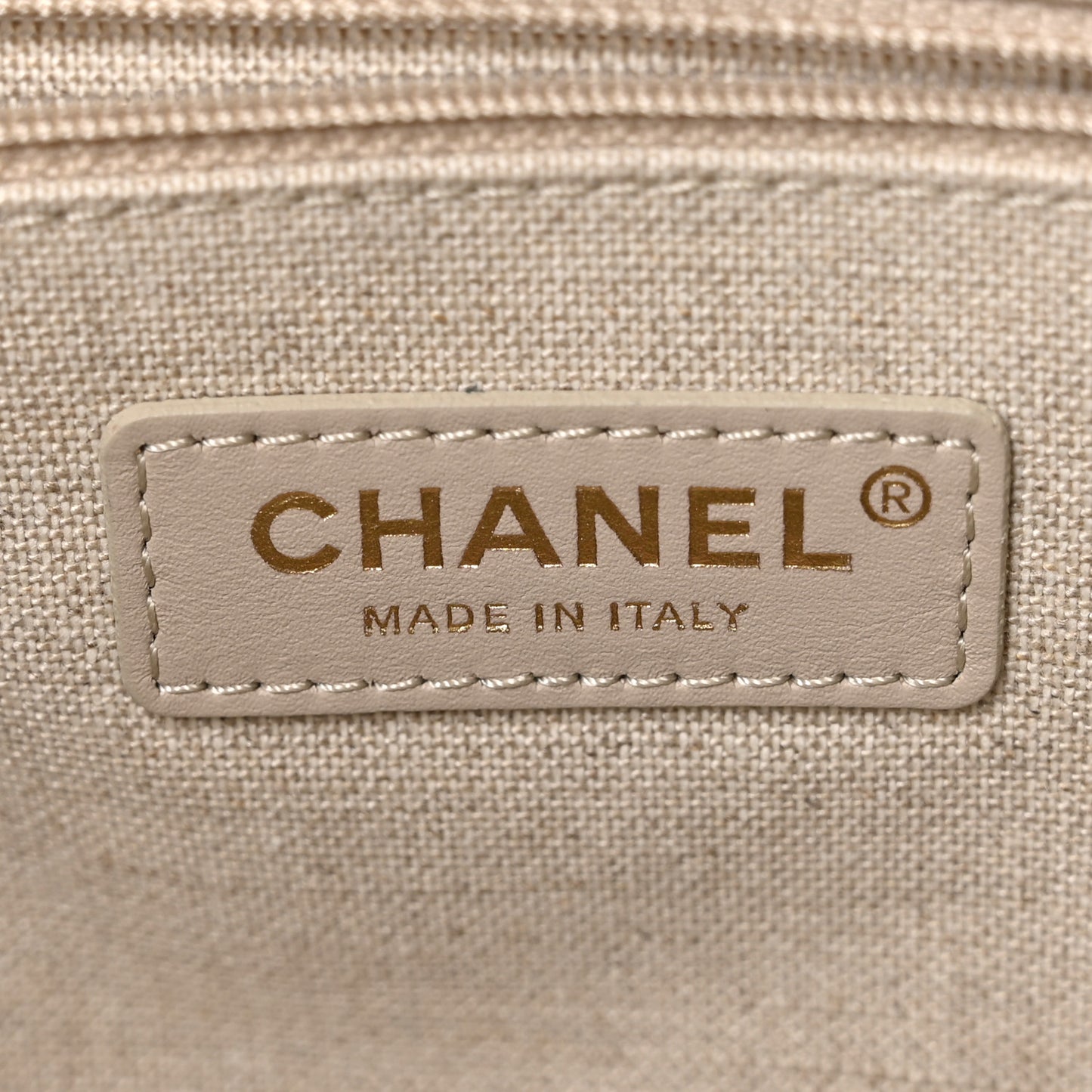 Mixed Fibers Calfskin Small Deauville Tote Light Grey