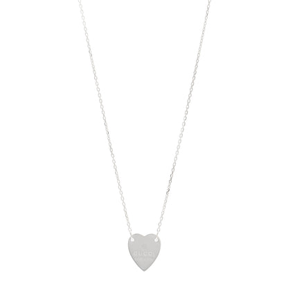 Gucci Sterling Silver Trademark Heart Pendant Necklace 1 of 4