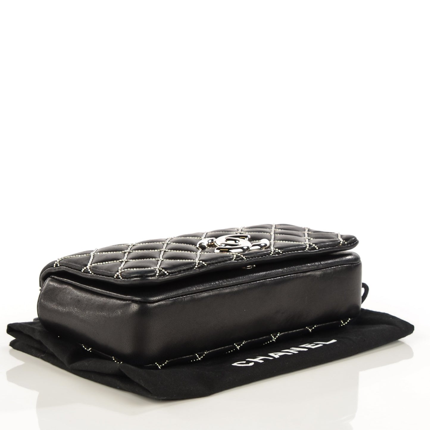 Lambskin Chain Quilted Mini Flap Black