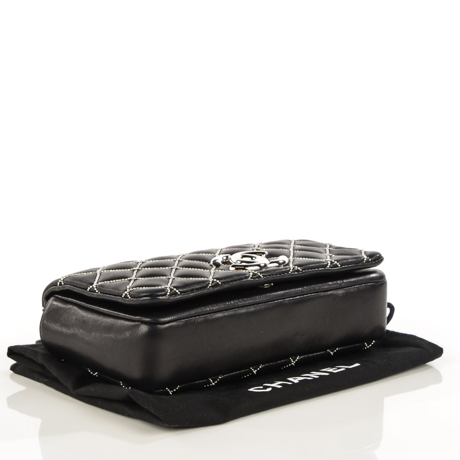 Chanel Lambskin Chain Quilted Mini Flap Black 4 of 7