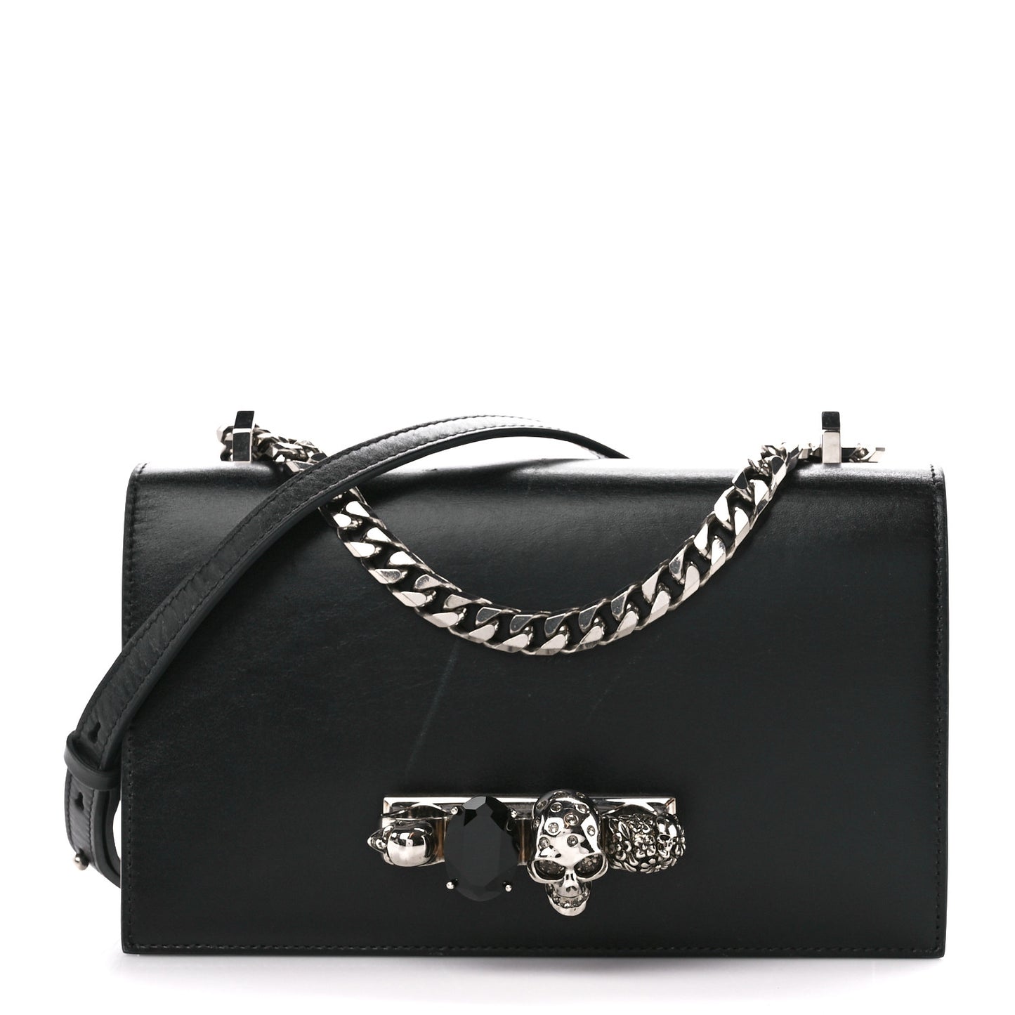 Calfskin Knuckle Shoulder Bag Black