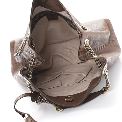 Gucci Pebbled Calfskin Medium Soho Chain Shoulder Bag Maple Brown 5 of 12