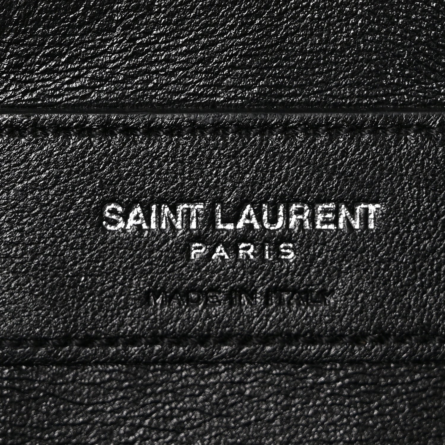 Saint Laurent Calfskin Crocodile Embossed Medium West Hollywood Monogram Fold-Over Grey 6 of 12
