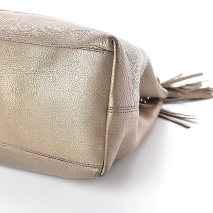 Gucci Metallic Pebbled Calfskin Medium Soho Chain Shoulder Bag Golden Beige 12 of 12