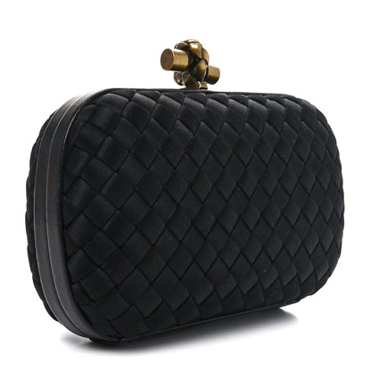 Bottega Veneta Satin Intreccio Impero Knot Clutch Black 3 of 8