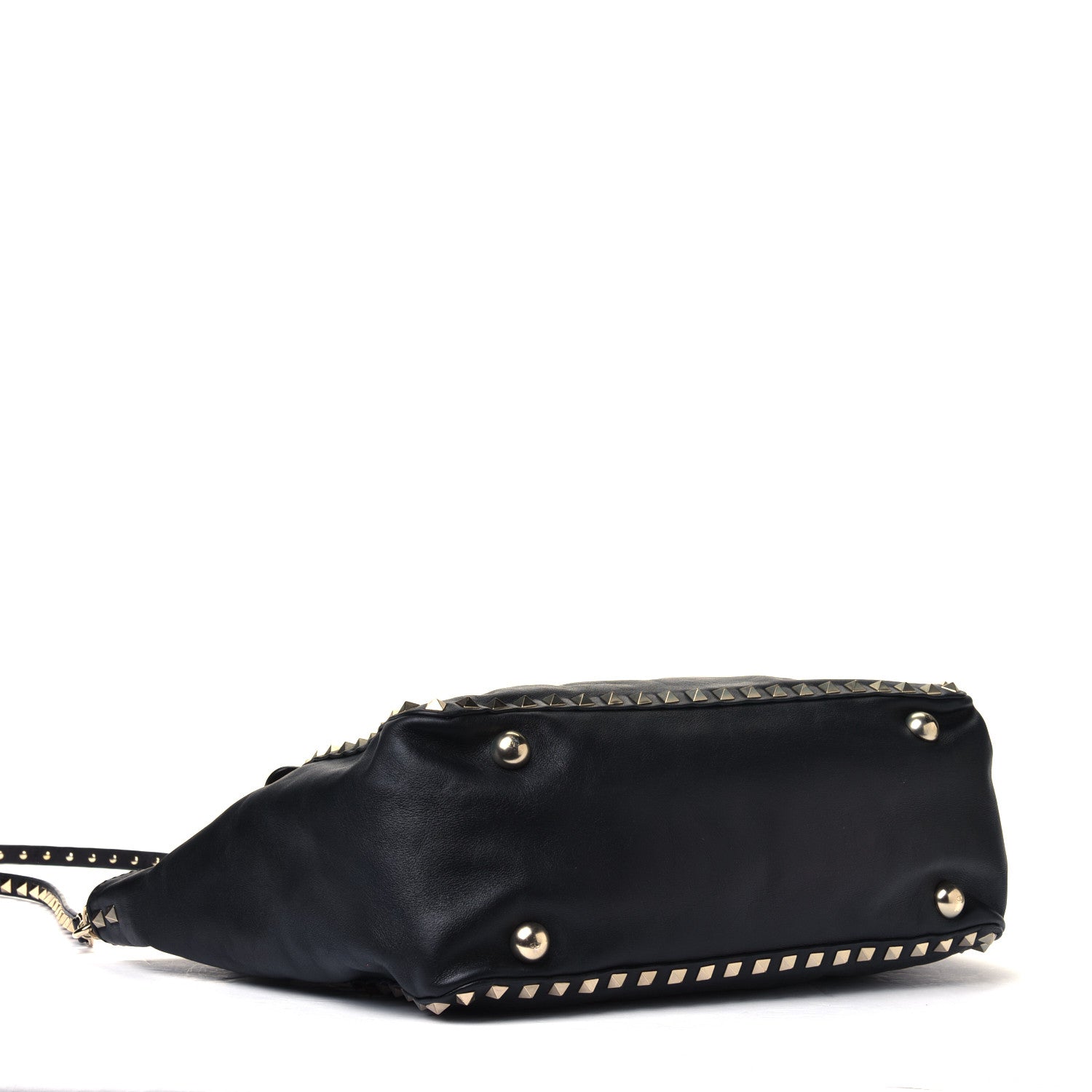 Valentino Garavani Vitello Rockstud Single Handle Flap Tote Black 3 of 7