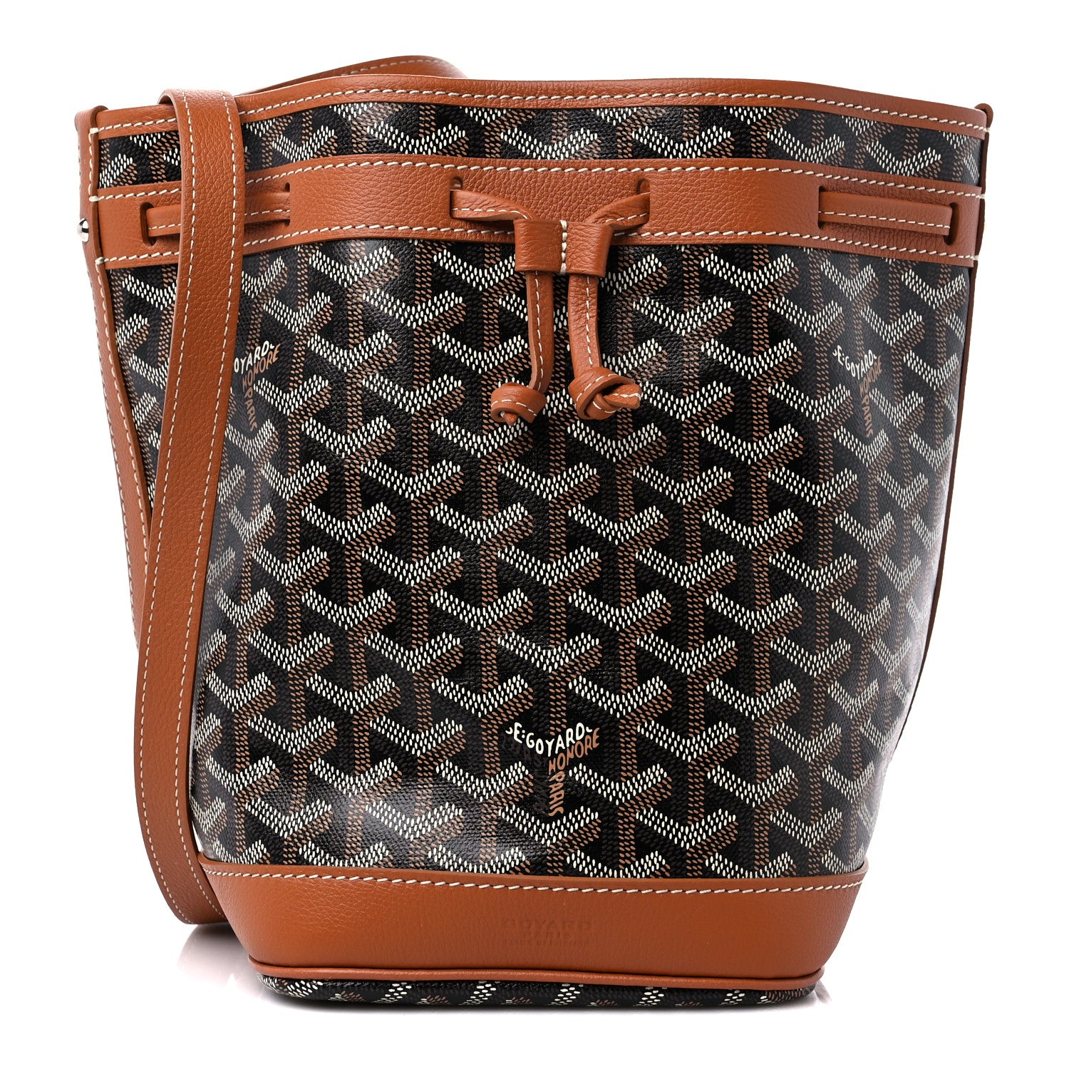 Goyard Goyardine Petit Flot Bucket Bag PM Black Gold 1 of 8