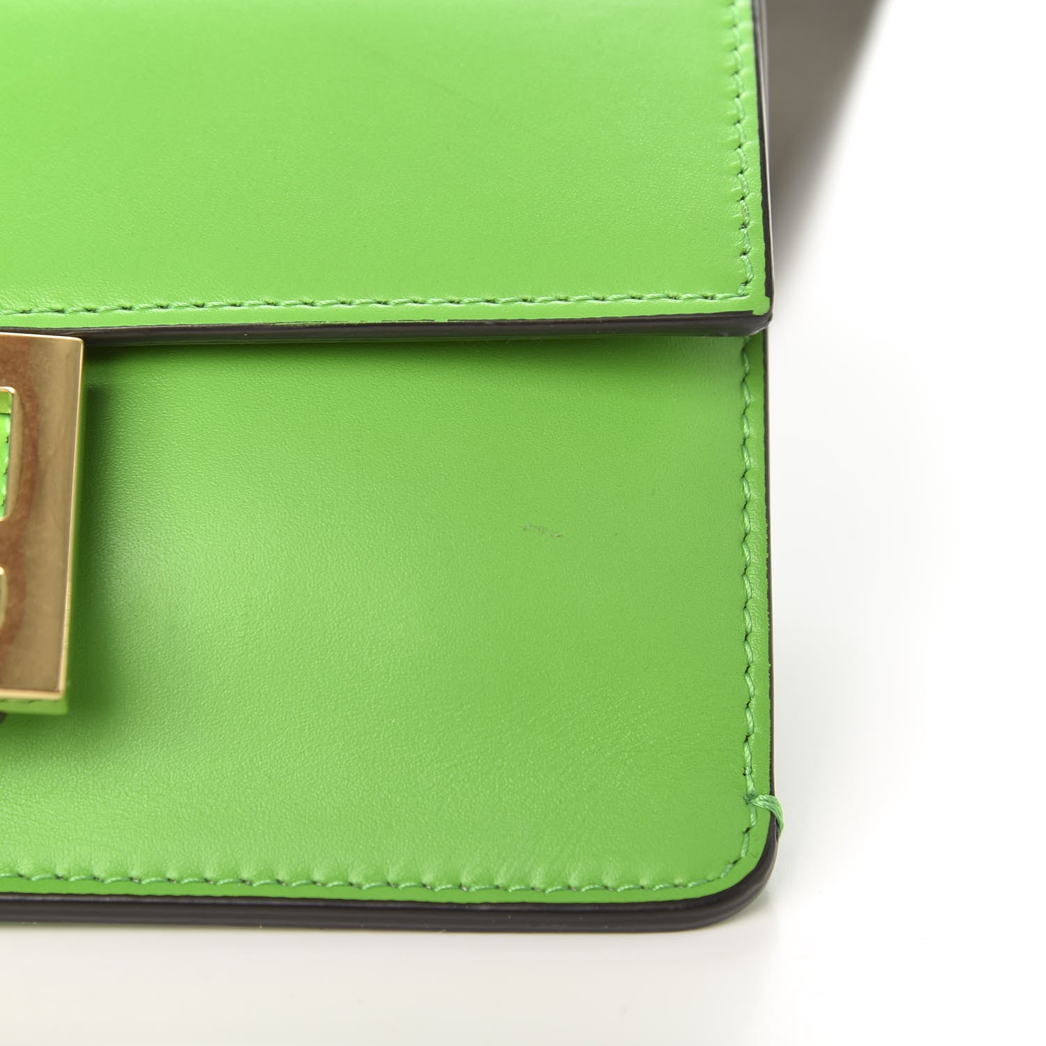 Fendi Vitello King Mini Flat Baguette Tomatillo 10 of 11